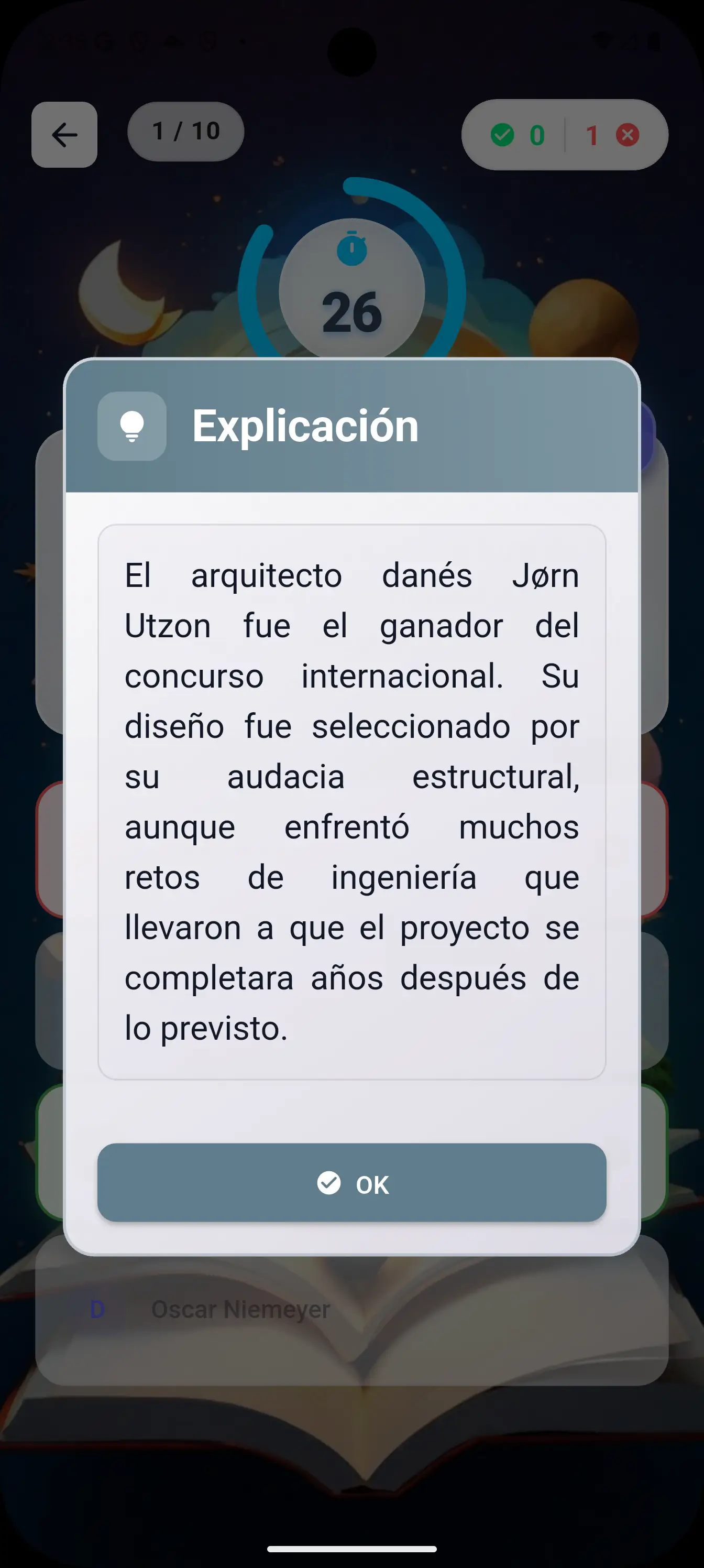 Cuadro de diálogo con un dato curioso en Quiz & Trivia Legends